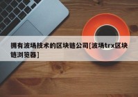 拥有波场技术的区块链公司[波场trx区块链浏览器]